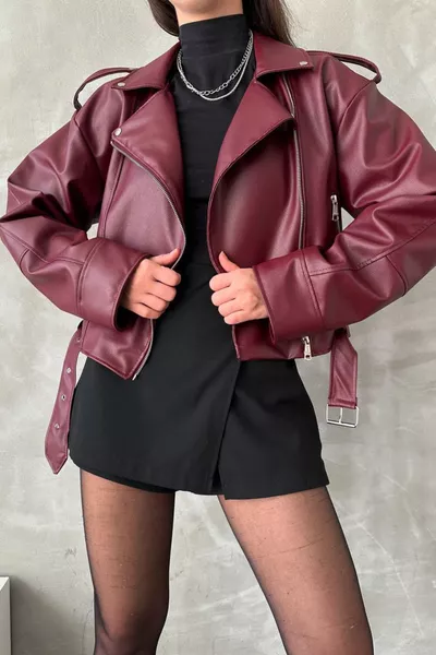 جاكيت نسائي واسع بحزام