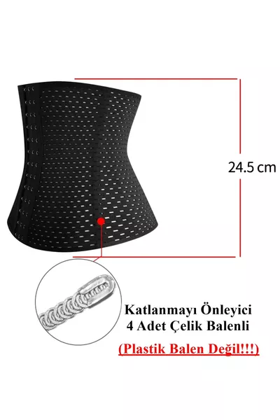 Corset de taille à 4 armatures en acier, affinant et modelant en 3 étapes, raffermissant la zone du ventre