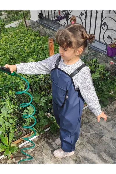 Tissu Imperméable - Combinaison de Pluie et de Jeu - Salopette - 2-9 Ans - Bleu Marine