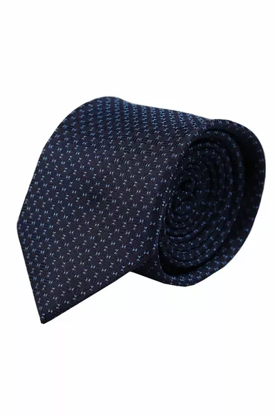 7.5cm Classic Pattern Blue & Navy Tie & Pocket Square