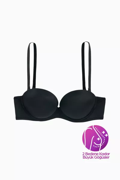 أوليمبوس صدرية مزدوجة مدعمة حمالة بدون حمالات - أسود - صدرية ميكرو - 