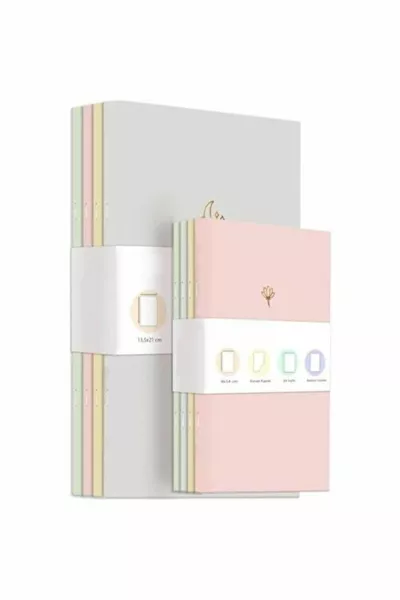 8-Piece Soft Pastel Plain School Notebook Note Pad Set 