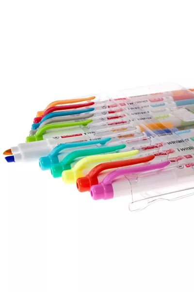 Набор из  двухсторонних мягких фосфоресцентных маркеров Twinliner