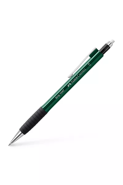 / Многофункционален молив, 0,7 мм, тъмнозелен, ергономична дръжка, пружинен връх, дълга гума