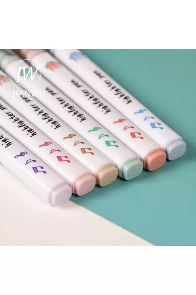 Набор из 6 флуоресцентных карандашей в форме лапки