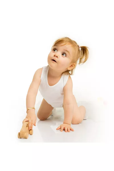 HelloBaby Unisex White Snap-Button Bodysuit, Crew Neck, Sleeveless, White