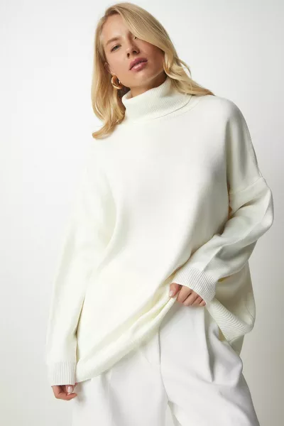 المرأة العظام الياقة المدورة كبيرة الحجم سترة متماسكة 