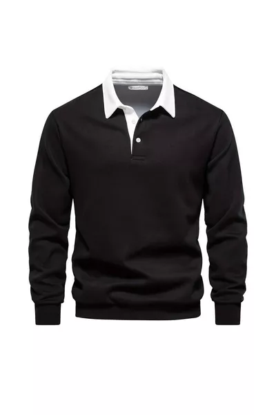 سويتشيرت رجالي بقبعة قميص من القطن مع ألوان رجعية