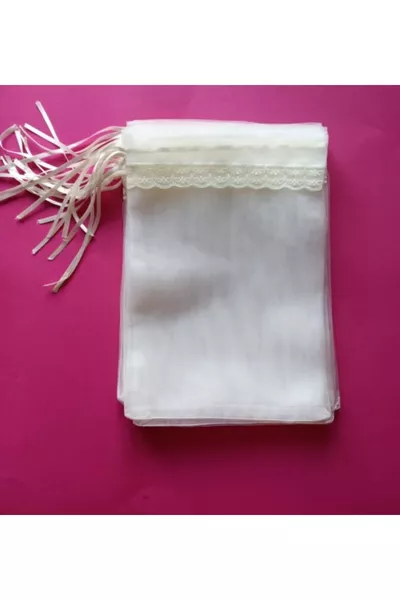 / . Adet Krem Dantelli Tül Kese