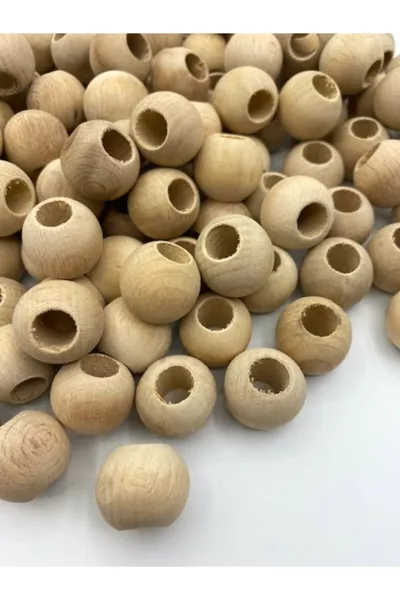 Perline di legno, perline di legno grezzo da  mm ( g, ~ perline)