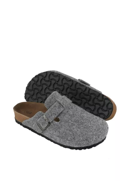 شبشب منزلي للضيوف رمادي، شتوي محكم الإغلاق من اللباد غير محدد الجنس، يومي