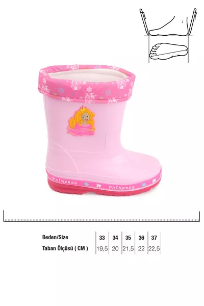 Bottes de pluie d'hiver pour fille princesse