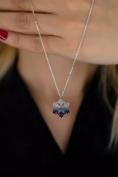 Snowflake Zircon Stone Necklace 