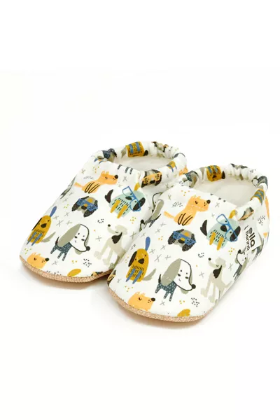 حذاء رضّع بنقشة طيور مع نعل مانع للانزلاق، حذاء منزلي، حذاء رياض أطفال، شبشب