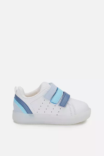 Sunlit Boys' Preschool White/Blue Sneakers