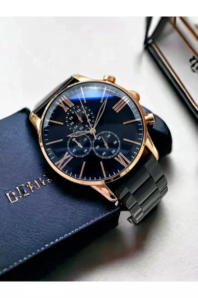 Stainless Steel Coated Luxury Sport Metal Men's Wristwatch