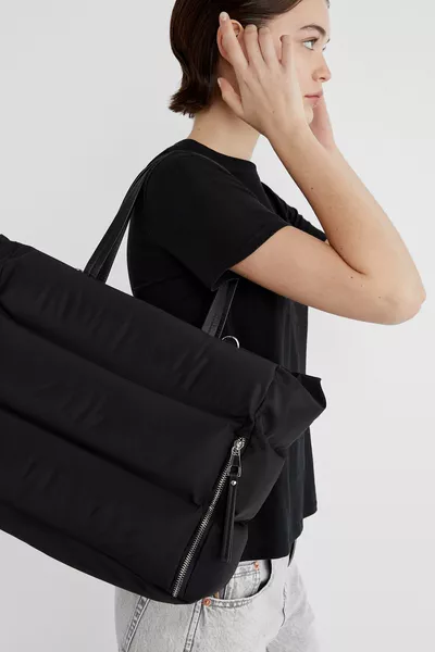 Borsa Tote in Stoffa con Cerniera