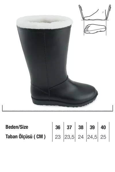 Damen Winter PVC Stiefel mit warmer Innenfütterung, wasserdicht