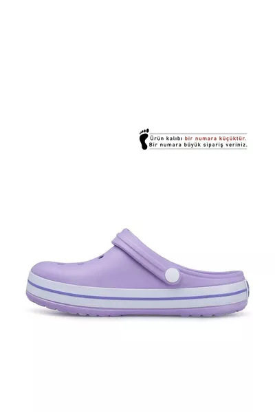 صندل نسائي أرجواني أبيض بنفسجي  ملاحظة: يرجى طلب مقاس أكبر