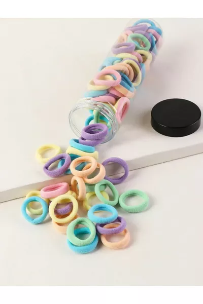 مجموعة  قطعة من مشابك الشعر المطاطية بنمط قوس قزح الناعم