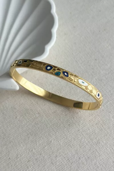 Caprea  CM Double-Sided Evil Eye Women's Steel Bracelet Tarnish-Resistant Women's Bracelet