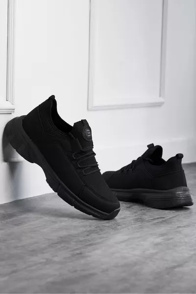 Schwarze Herren-Sneaker für den täglichen Sport