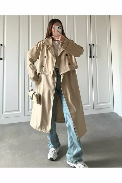 DESIGN PIECE THAT IS BOTH A VEST, A CROP TOP, AND A TRENCH COAT – MAGIC TRENCH COAT