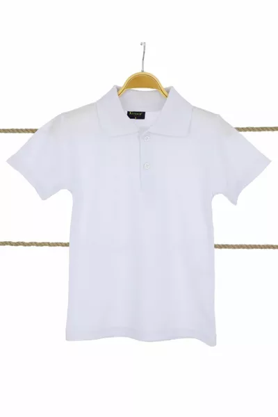 قميص رجالي بطول المدرسة، % قطن، موسمياً، أبيض بسيط، بياقة