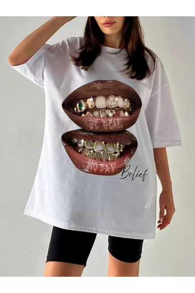 T-shirt oversize à col rond imprimé DUDAK Design