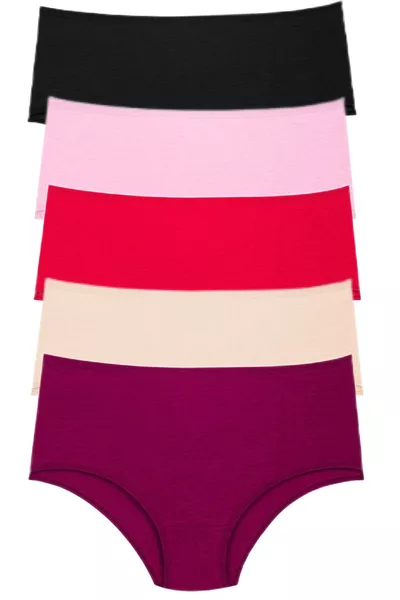 5er Pack Hohe Taille Bambus Slips (Extraweich und Elastisch)