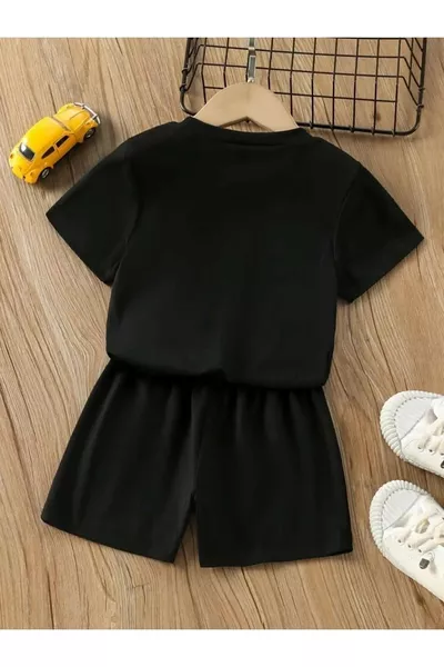 Unisex Girl/Boy Kids Los Angeles Custom Printed Cotton Crew Neck T-Shirt and Shorts Set