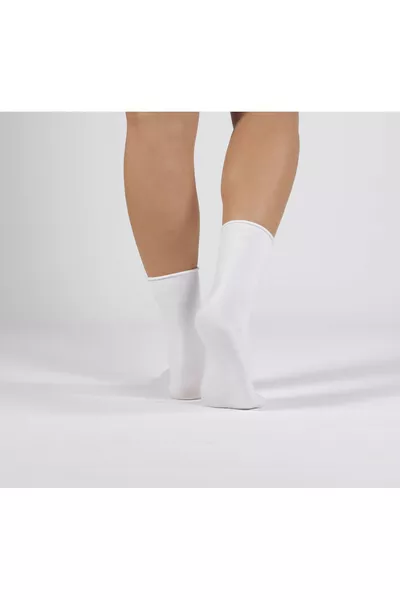 3-Pack White Color Modal Seamless Non-Elastic Quarter Women's Low-Cut Socks 