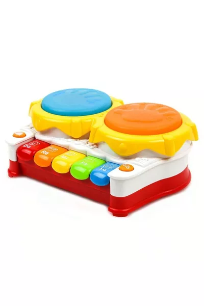 ألعاب بيرليك طبل صخري ثنائي مع حكاية وأغاني على البيانو