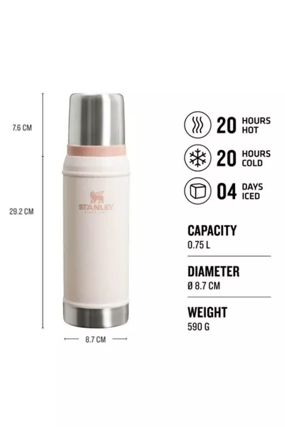 قارورة كلاسيكية أسطورية 0 لتر / أوقية بزجاج كوارتز وردي