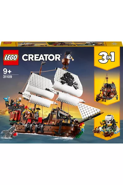 ® سفينة القراصنة المبدعة + مجموعة صنع الألعاب الإبداعية (قطعة)