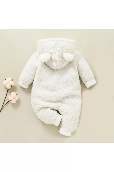 بدلة رضّع شتوية بقبعة من الفيلسوفان مع بطانة ناعمة