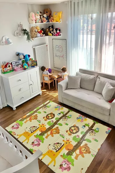 حصيرة لعب قابلة للطي مزدوجة الجوانب بريزما سفاري سم