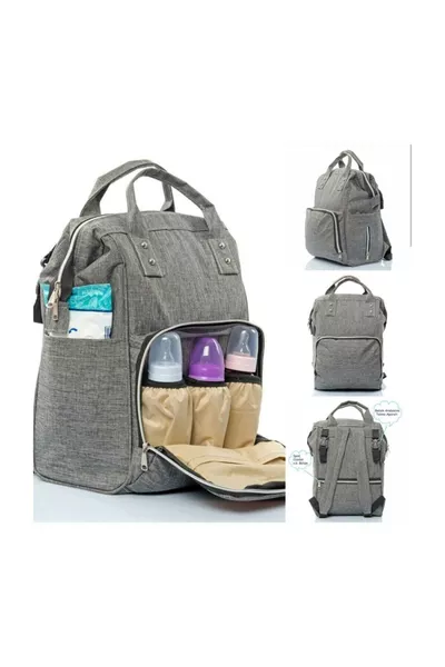 Серая сумка для ухода за младенцем 'Мама'