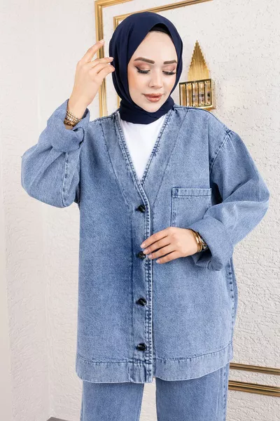 طقم فيرا دينيم  أزرق فاتح