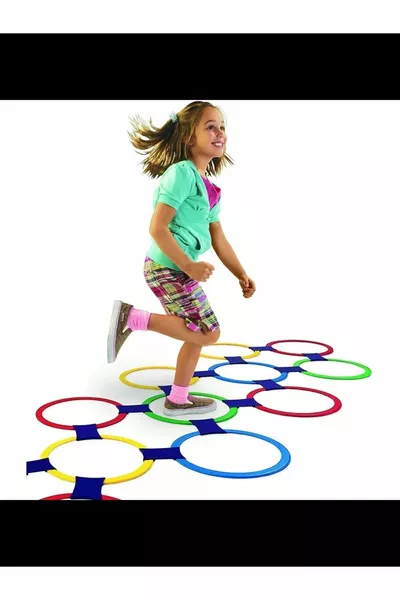 Комплект кръгове за игра „Дама“ за деца, игра за координация и баланс, забавна активност за градина, дом и училище