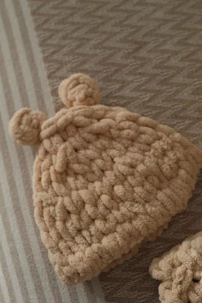 Hand-Knitted Vest, Booties, and Hat Set