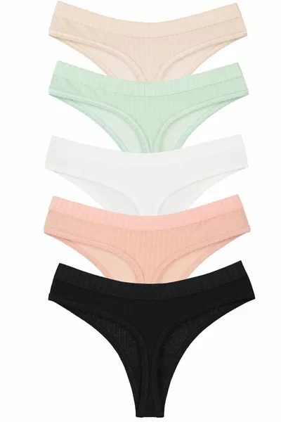Lot de 5 tangas en coton