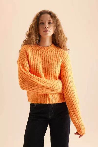 Coool ультрамодный оверсайз трикотажный свитер с круглым вырезом WN