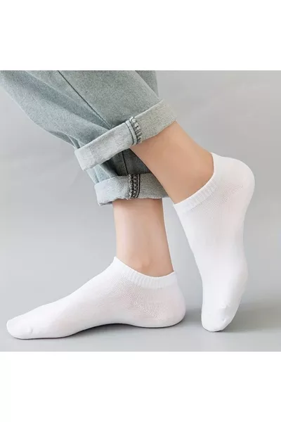 ’li Unisex Pamuklu Patik Çorap Seti Siyah Gri Beyaz Günlük Spor