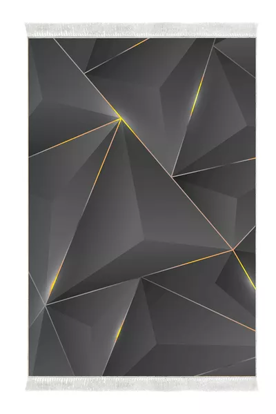 Eko Trend DJT Washable Non-Slip Base 3-Piece Bedroom Set Modern Gold Black