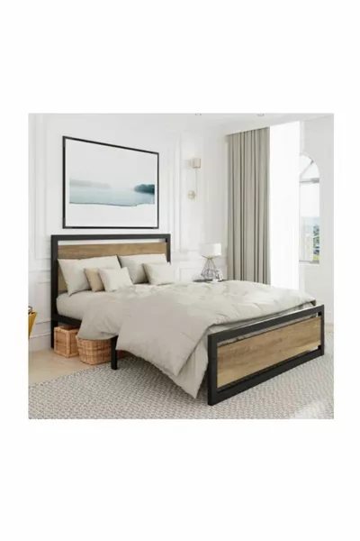 سرير معدني، سرير معدني تشينار XL، متوفر بألوان متعددة، مزدوج