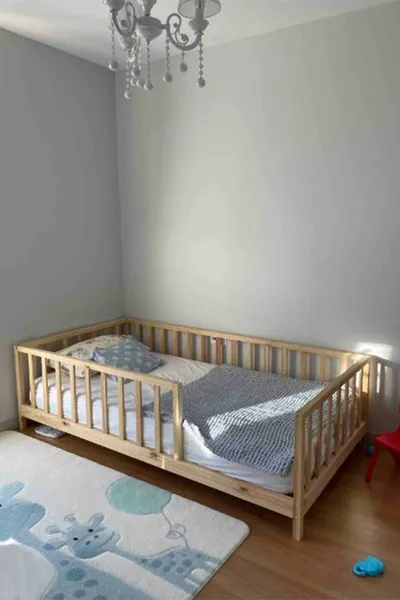 Lit Montessori Unisexe pour Bébé et Enfant en Bois Naturel