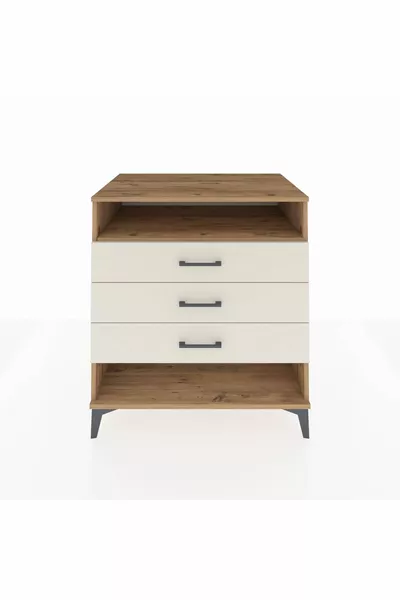 Комод Kronos с одной полкой и тремя ящиками, сосна-ракушка