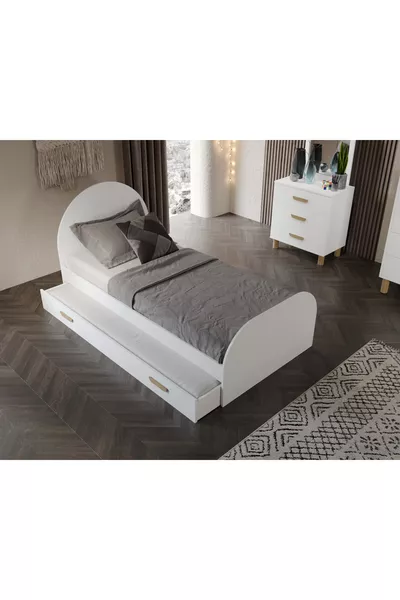 Diana Yavrulu Doğuran Karyola Beyaz Mdf