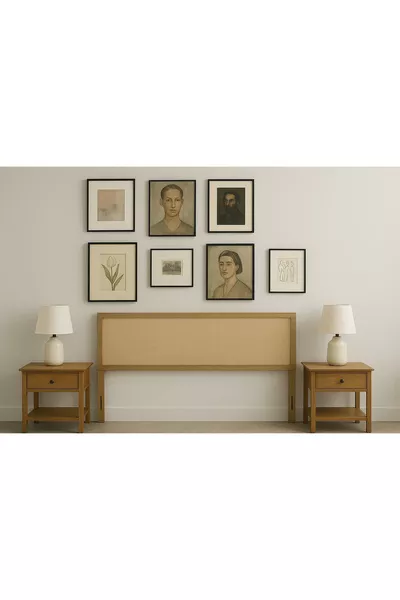 cm Wooden Framed Fabric Upholstered Headboard with Legs width cm